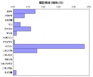 哺乳類撮影頻度（2022鈴）